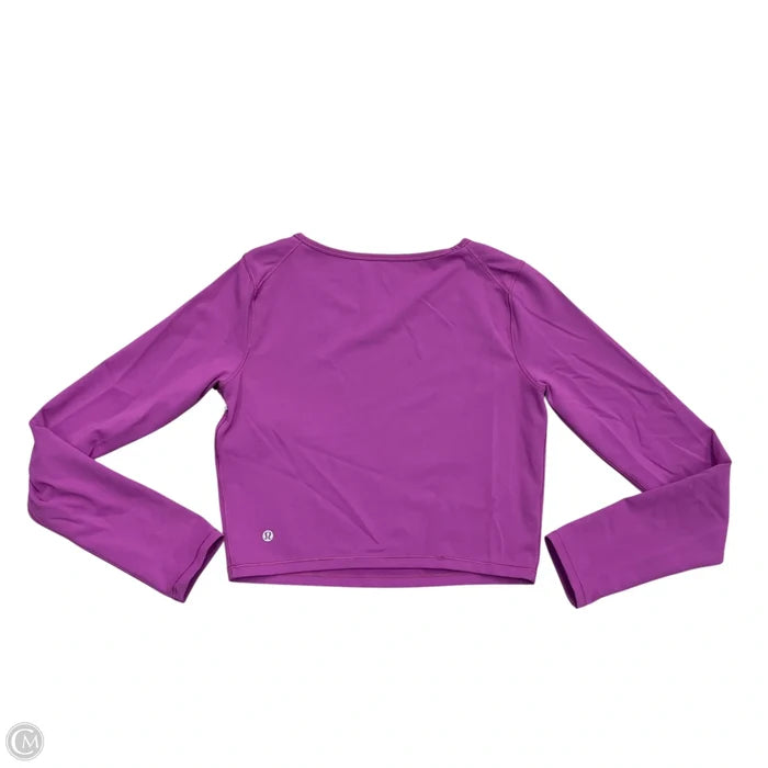 Athletic Top Long Sleeve Collar By Lululemon In Purple, Size: L