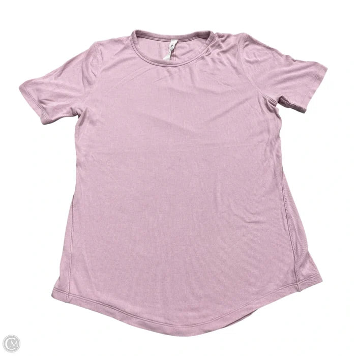 Athletic Top Short Sleeve By Lululemon In Pink, Size: M