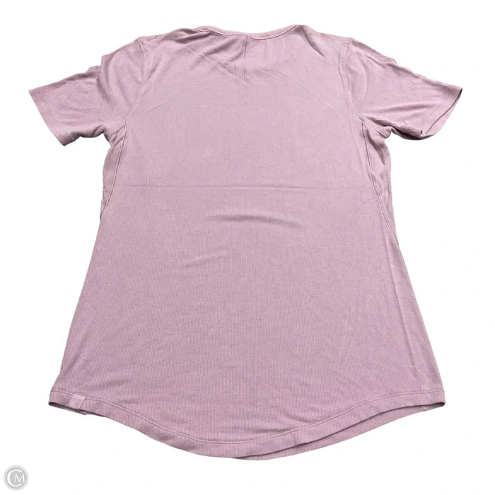 Athletic Top Short Sleeve By Lululemon In Pink, Size: M
