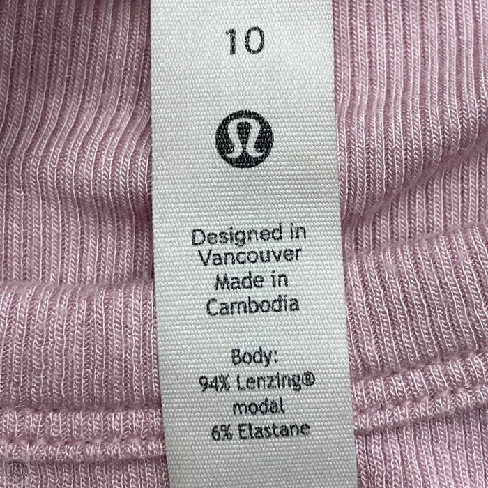 Athletic Top Short Sleeve By Lululemon In Pink, Size: M