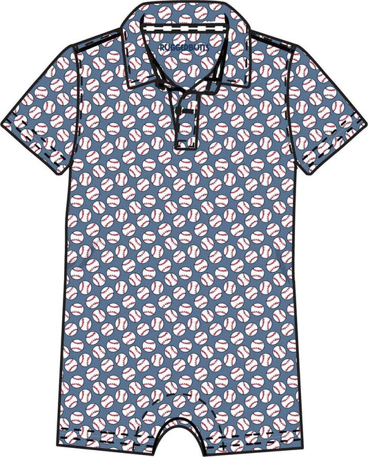 Baby Boys Home Run Performance Polo Romper - Premium Baby & Toddler Outfits from RuffleButts + RuggedButts - Just $42.95! Shop now at Pat's Monograms