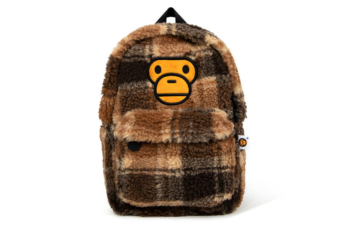 BABY MILO MINI FUR CHECK BACKPACK