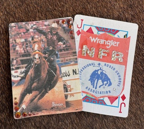 Barrel Racing & Back number - Bedazzled Hat Card Set