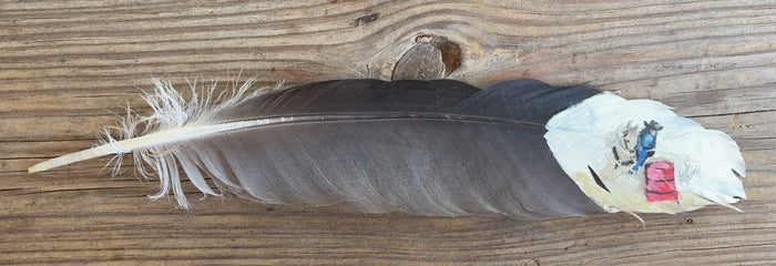 Barrel Racing Painted Heron Feather
