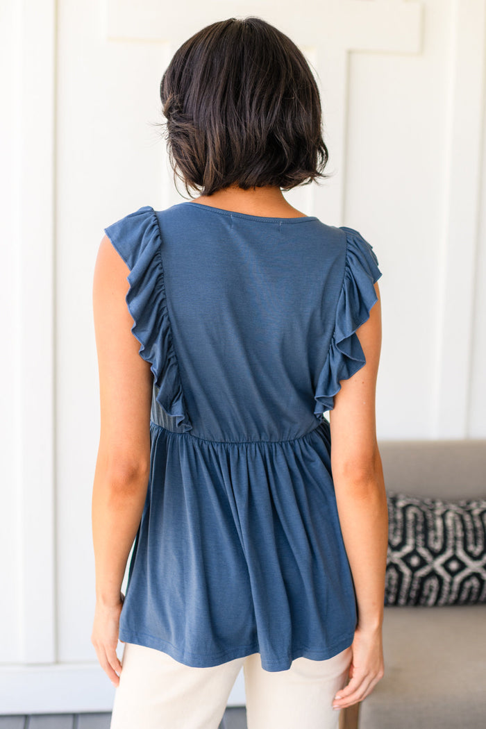 Before Now Ruffled Babydoll Top Tops Ave Shops- Tilden Co.