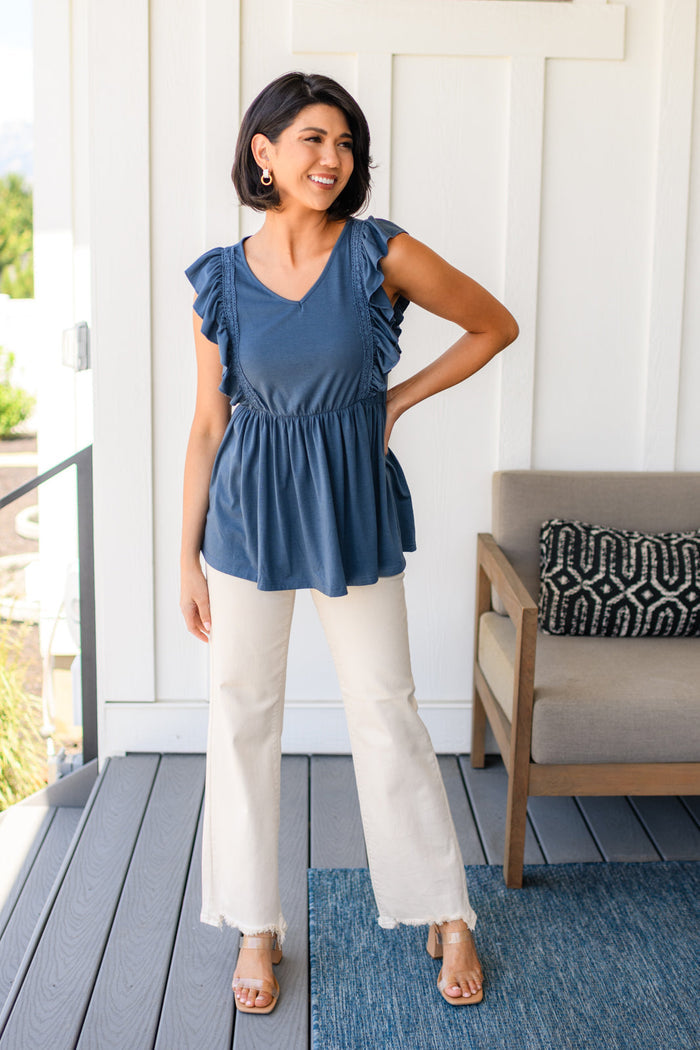 Before Now Ruffled Babydoll Top Tops Ave Shops- Tilden Co.