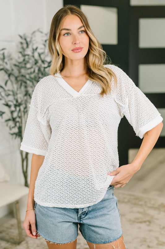 Beginning to Care Textured Oversized Top Womens Ave Shops- Tilden Co.