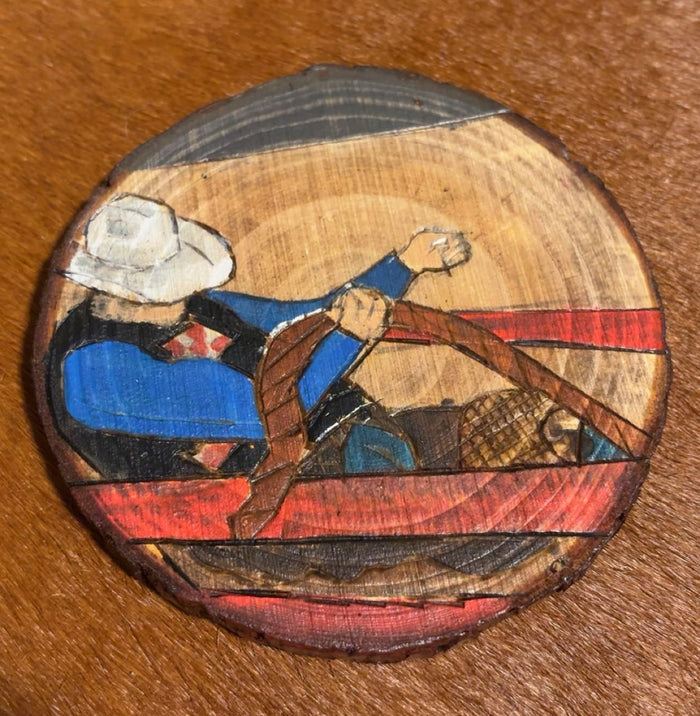 Behind The Chutes - Custom Wood Burned Coasters - Set of 4