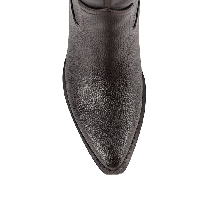 Benz Cowboy Boots - Chocolate Brown Pebble