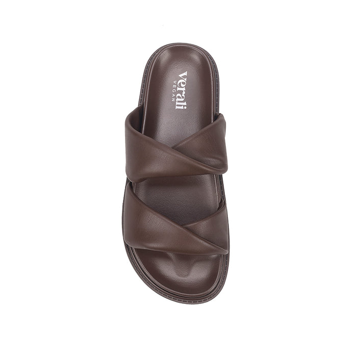 Bindy Footbed Slides - Chocolate Brown
