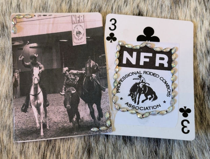 Black & White Steer Wrestling And Rodeo Logo Hat Card Set