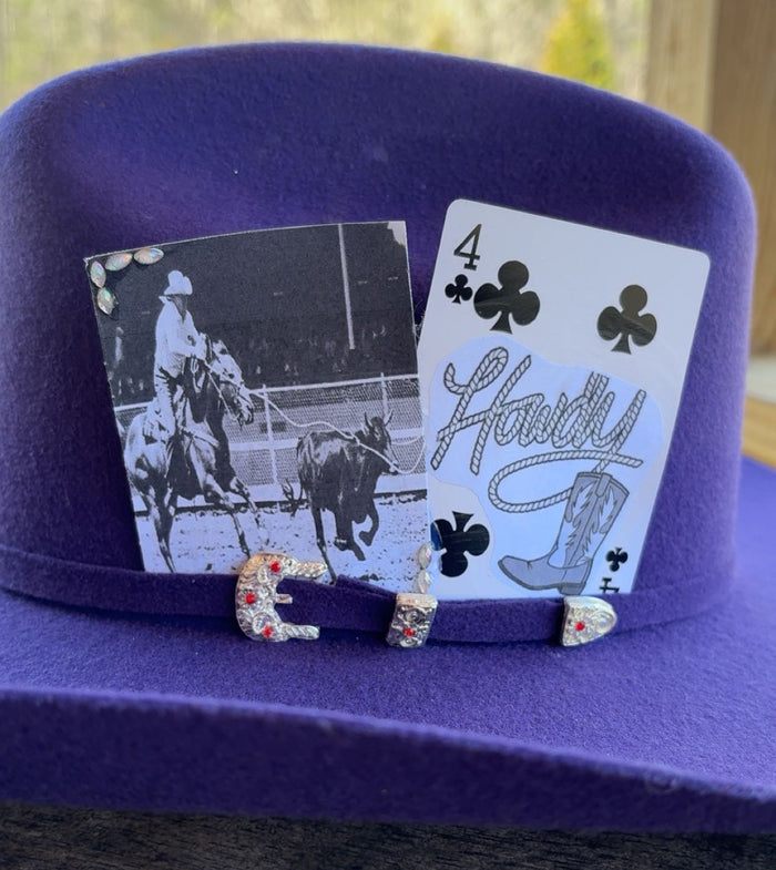 Black & White Tie-Down Roping And Howdy Rope Hat Card Set