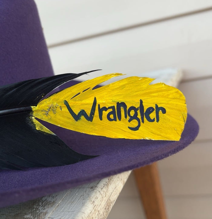 Black Wrangler Painted Feather