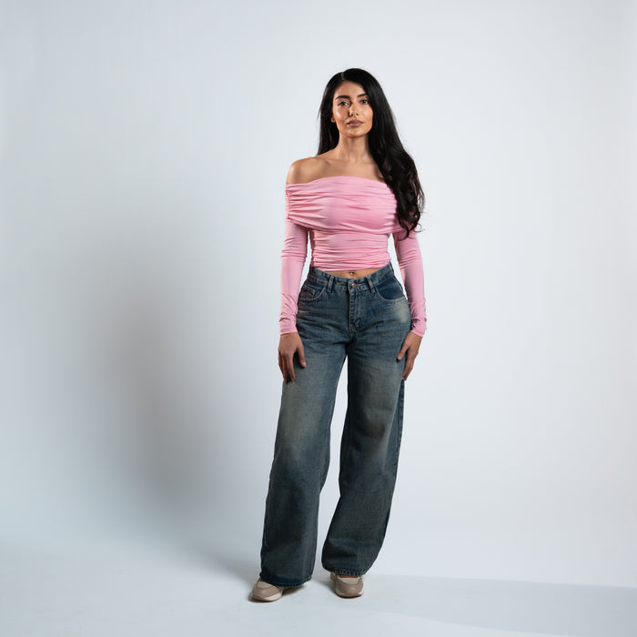 Blanks and Co Off Shoulder Draped Long Sleeve