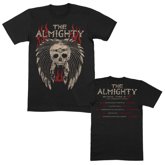 Blood Fire Five Tour T-Shirt A Black