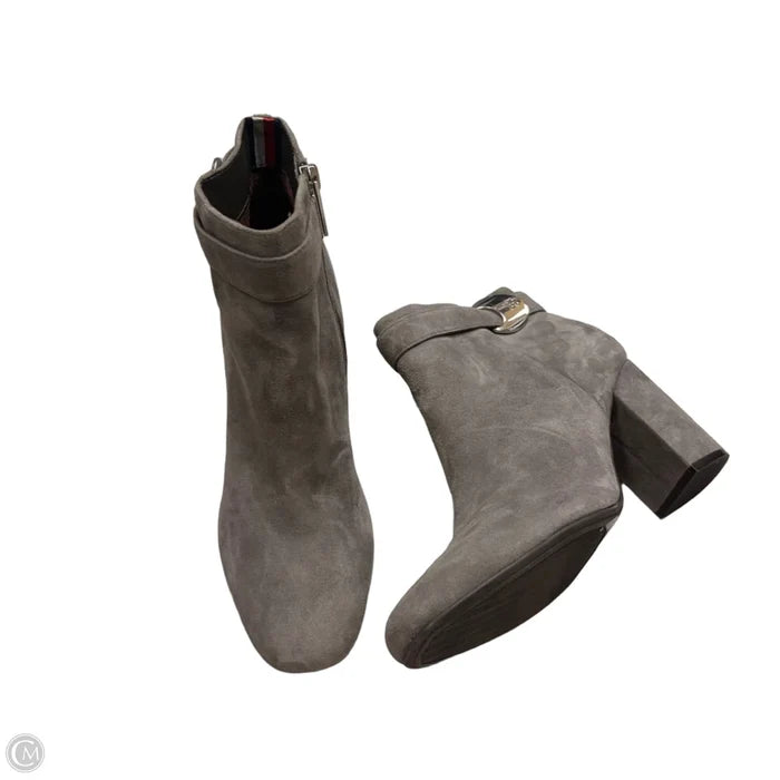 Boots Ankle Heels By Tommy Hilfiger In Grey, Size: 8.5