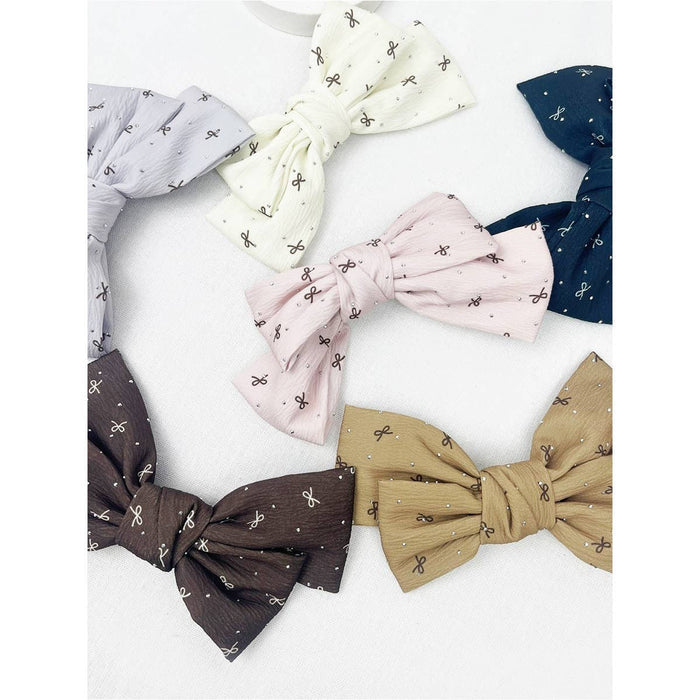Bow Print Double Layered Bow Clips Hair Accessory Love and Repeat- Tilden Co.