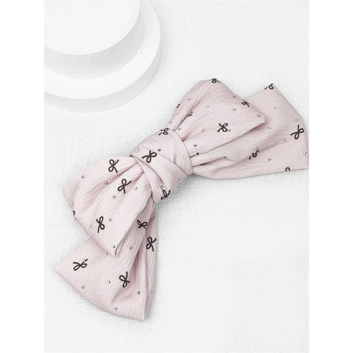Bow Print Double Layered Bow Clips Hair Accessory Love and Repeat- Tilden Co.