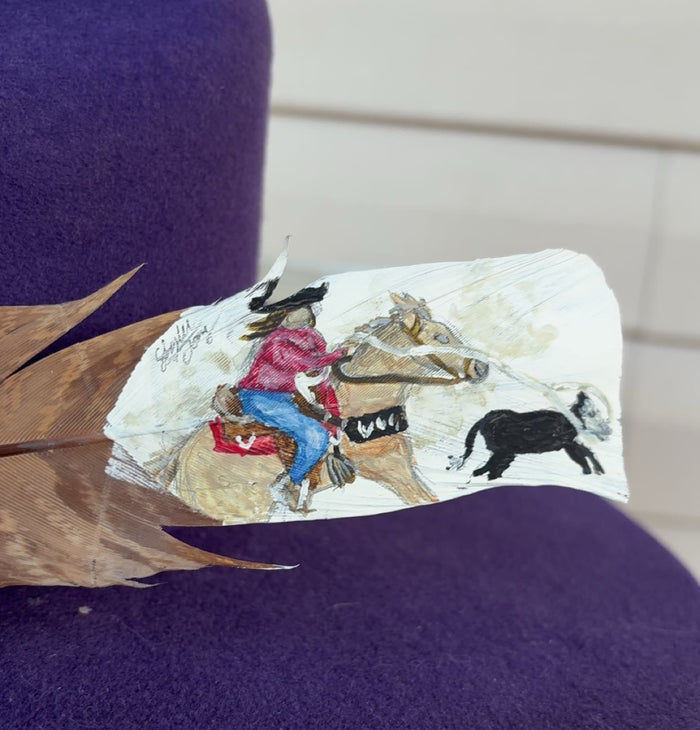 Break-away Roping Painted Turkey Feather