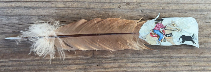 Break-away Roping Painted Turkey Feather