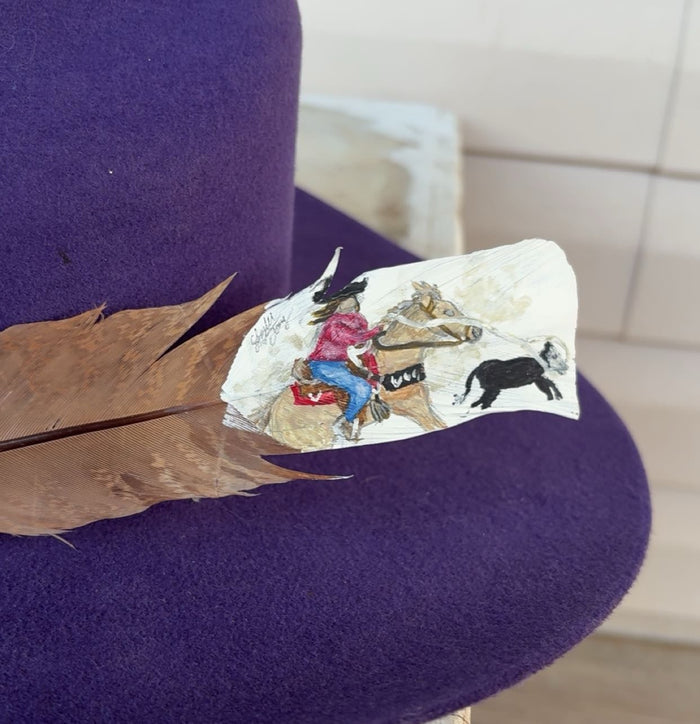 Break-away Roping Painted Turkey Feather
