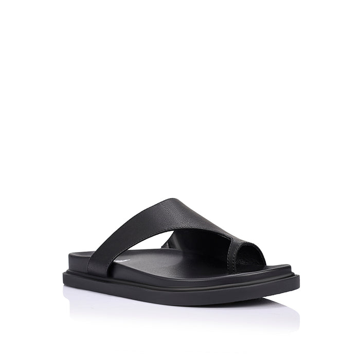 Brenda Footbed Slides - Black