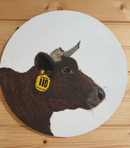 "Broken Horn" Hand Painted Bull Picture
