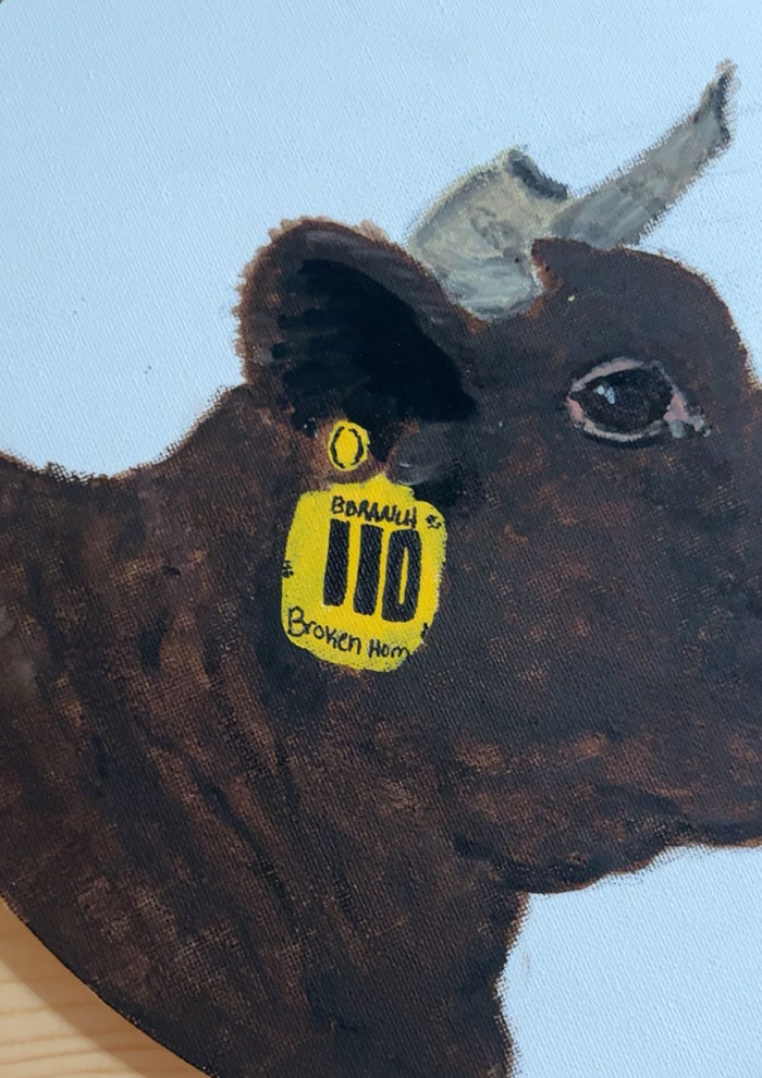 "Broken Horn" Hand Painted Bull Picture