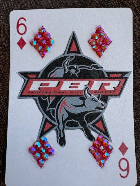 Bull Riding Logo - Single Hat Card - Bedazzled