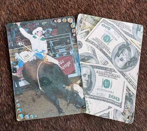 Bull Riding & Money - Hat Card Set - Bedazzled