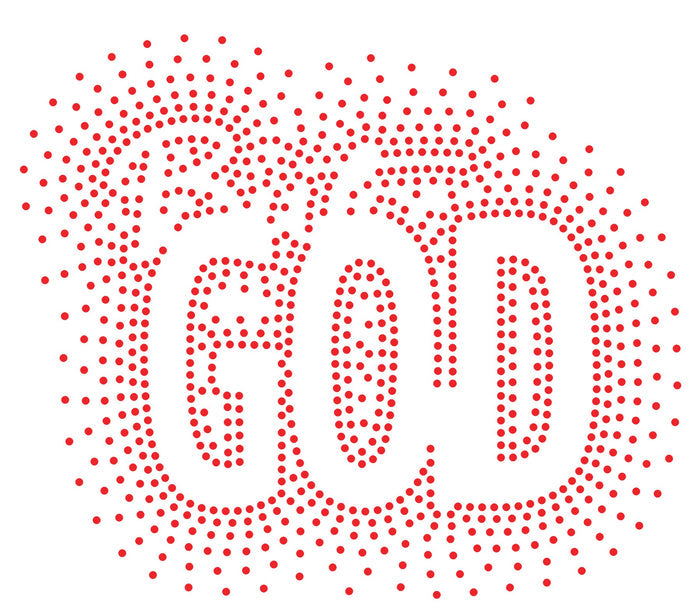 But God Fill Stitch Embroidery Design + Bling Template SS10