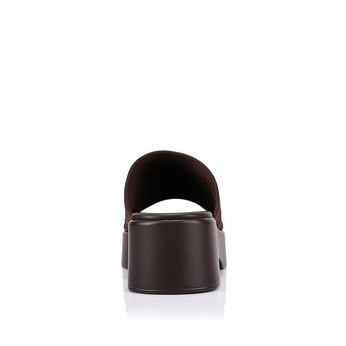 Cherry Flatform Slides - Chocolate Brown Mesh