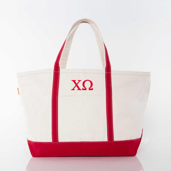 Chi Omega Large Canvas Tote Bag