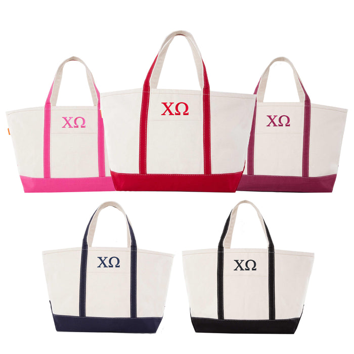 Chi Omega Large Canvas Tote Bag