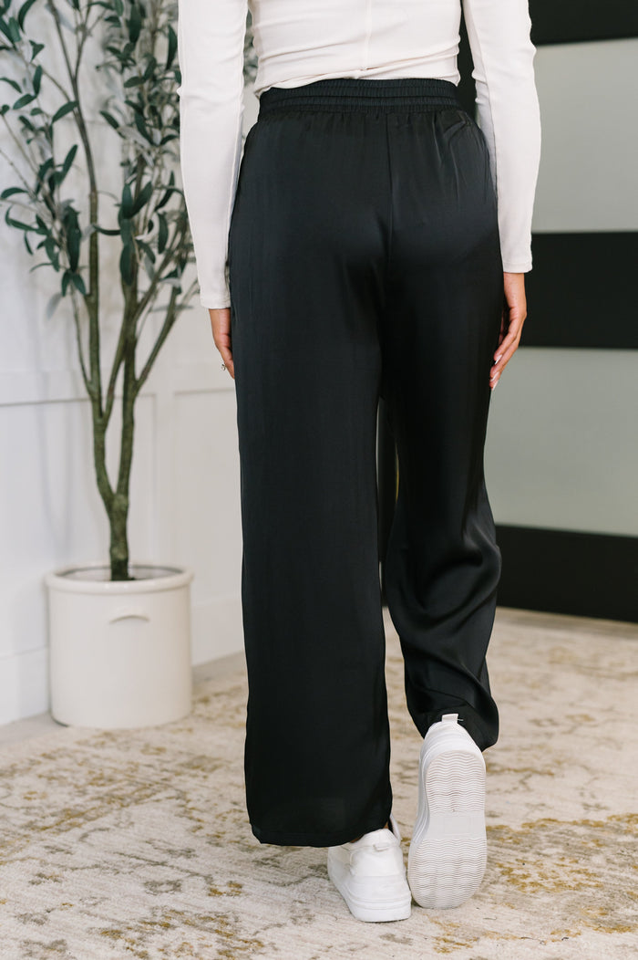 City Ease Wide Leg Bottoms in Black Casual Pants Ave Shops- Tilden Co.
