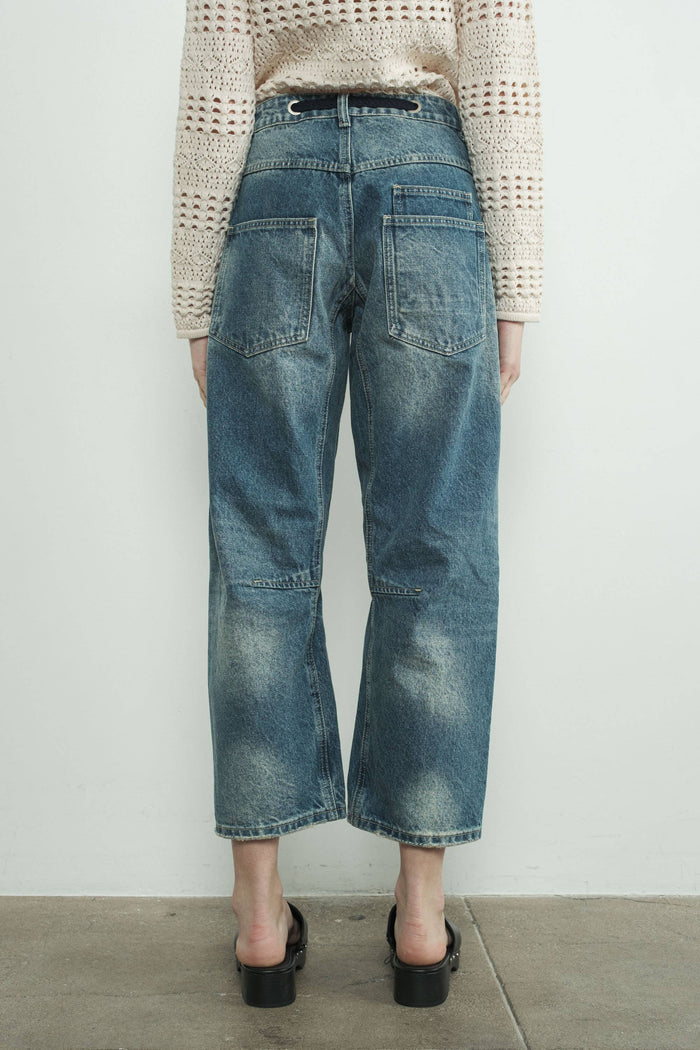 Corded Barrel Denim in Med. Wash Jeans Aaron & Amber- Tilden Co.