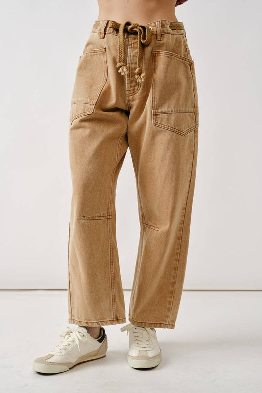 Corded Barrel Denim in Rust Jeans Aaron & Amber- Tilden Co.