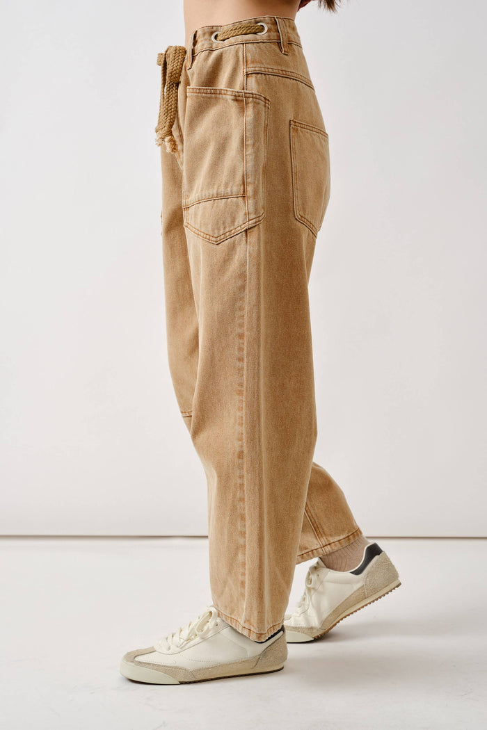 Corded Barrel Denim in Rust Jeans Aaron & Amber- Tilden Co.