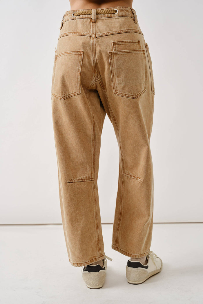 Corded Barrel Denim in Rust Jeans Aaron & Amber- Tilden Co.