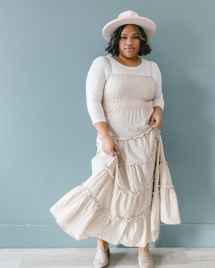 Crew Neck 3/4 Sleeve Halftee Layering Top HALFTEE Layering Fashions- Tilden Co.
