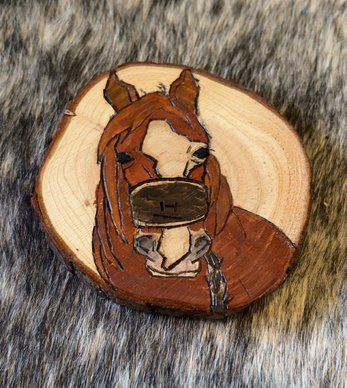 Custom Handmade Wood Burned - Saddle Broncs Coaster Set Of 2