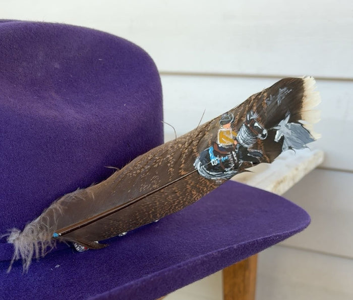 Cutting Horse Painted Turkey Feather