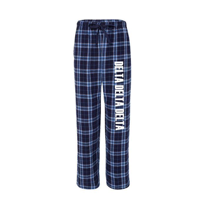 Delta Delta Delta Flannel Pants - Tri Delta Sorority Printed Pj Pants