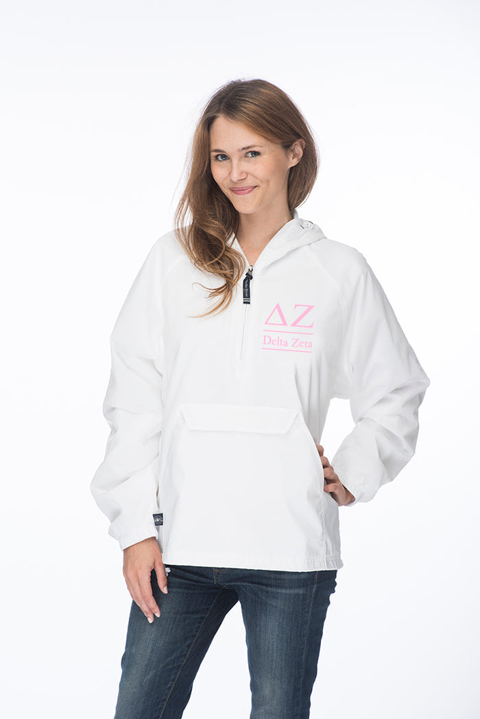 Delta Zeta Classic Solid Pullover Windbreaker - Lined