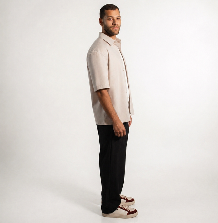 Denjoe Short Sleeve Linen Shirt Boxy Fit