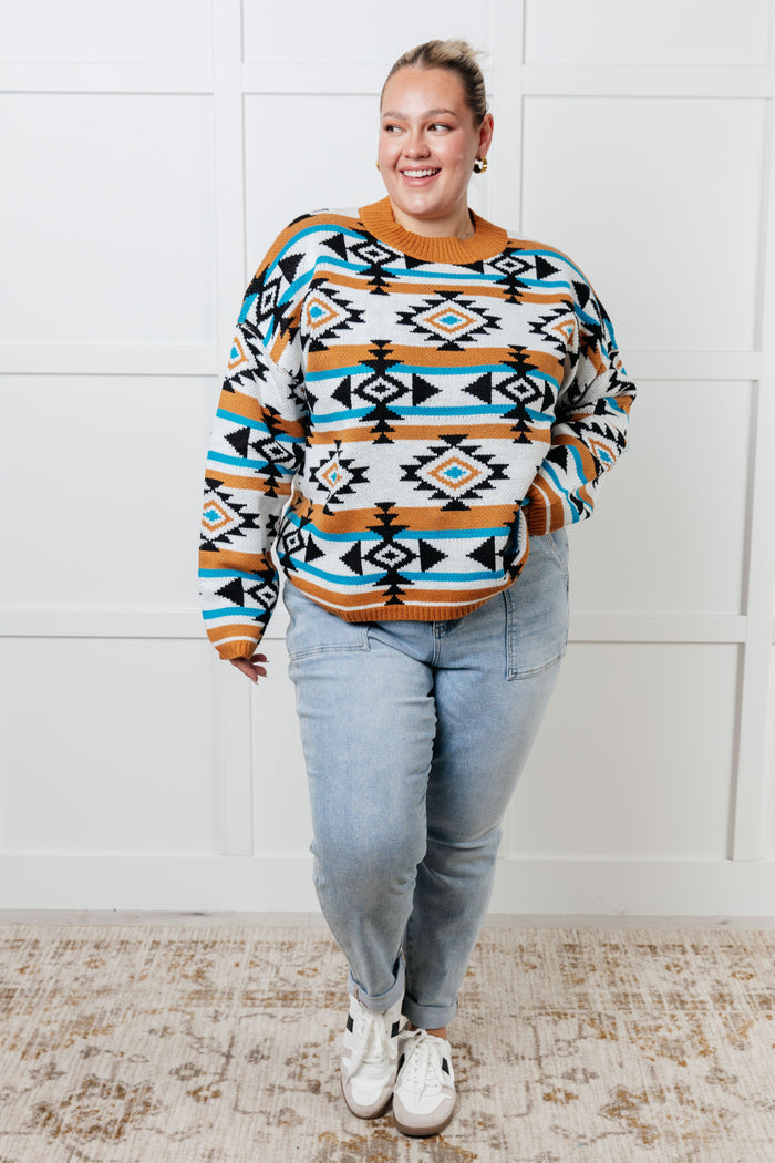 Desert Vibes Geometric Striped Sweater Sweater Ave Shops- Tilden Co.