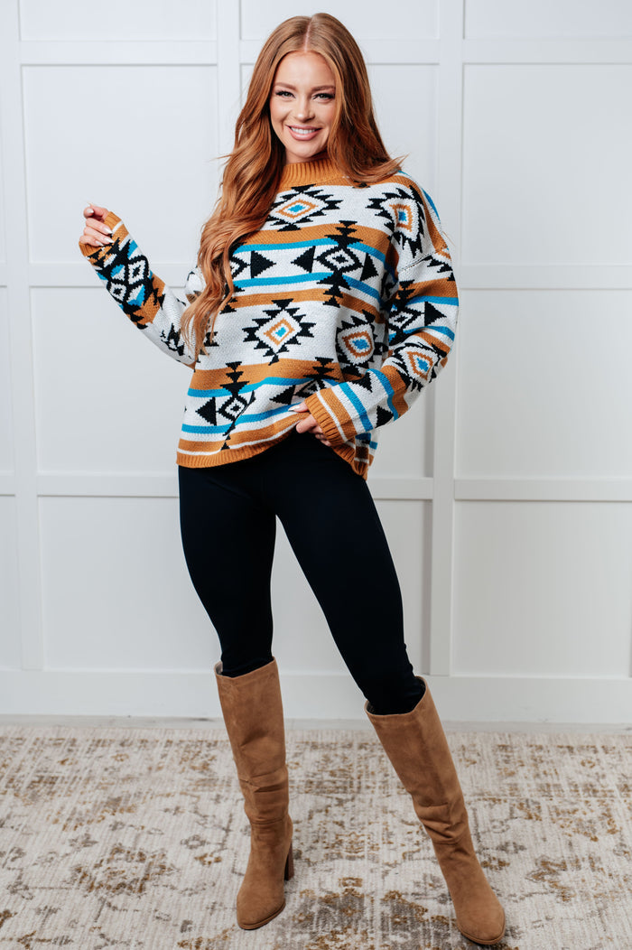 Desert Vibes Geometric Striped Sweater Sweater Ave Shops- Tilden Co.