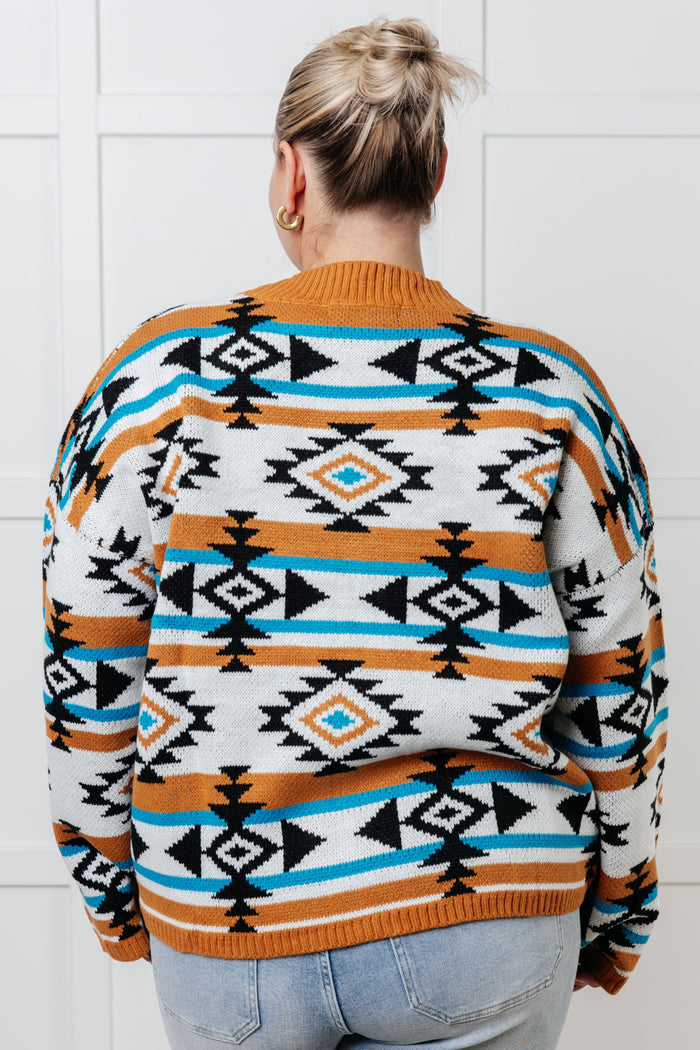 Desert Vibes Geometric Striped Sweater Sweater Ave Shops- Tilden Co.