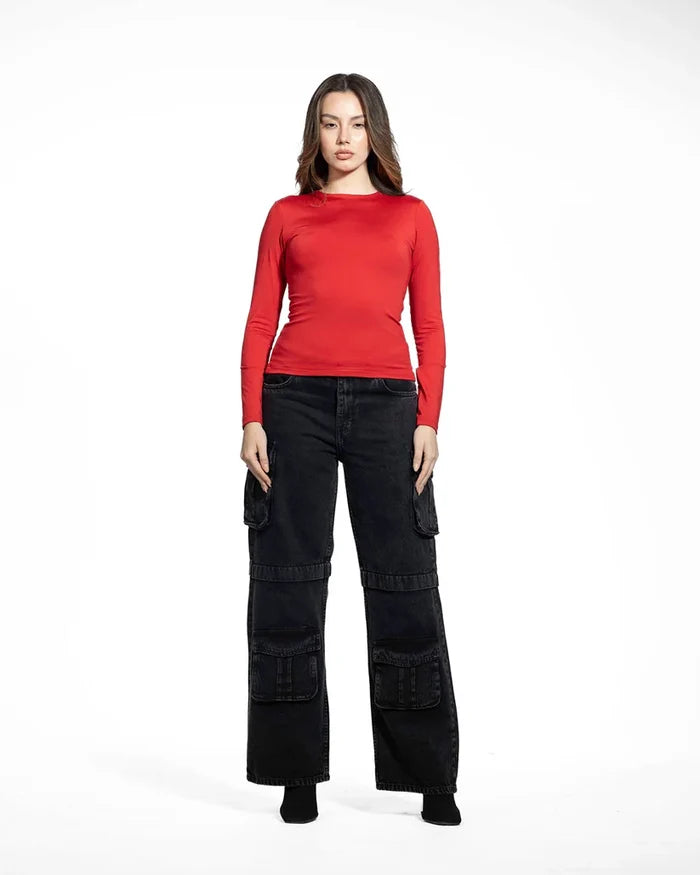 Diss & Miss Long Sleeve Crew Neck Top 1