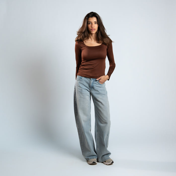 Diss & Miss Long Sleeve Square Neck Top 1